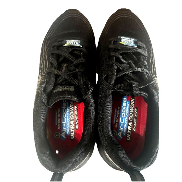 Skechers Work Slip Resistant Womens 8.5 Wide Max Cushioning Shoes Black 108016W - Picture 5 of 10